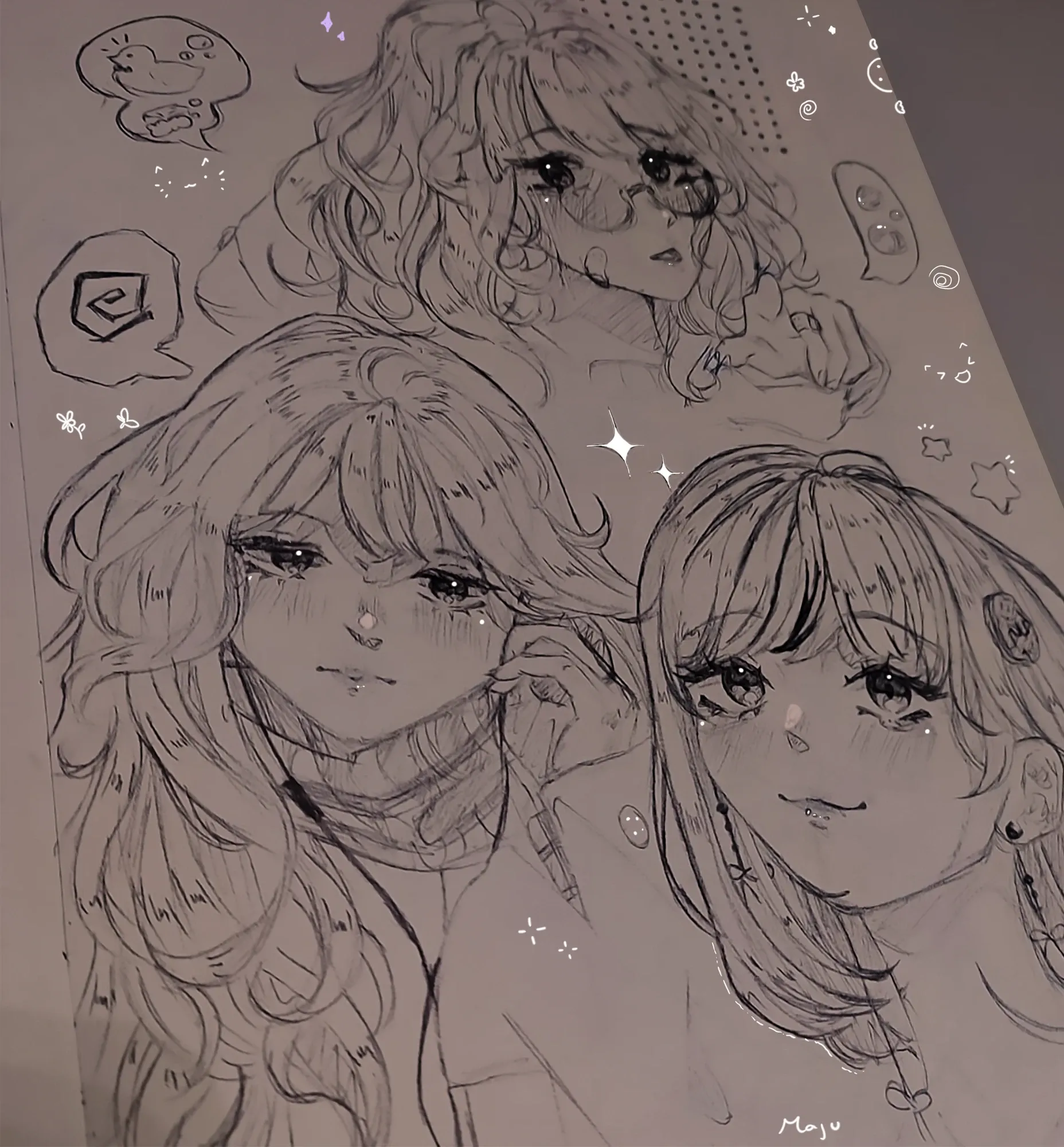 Angulos de una chica — Ilustración
